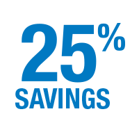 Save 25 percent on service resources