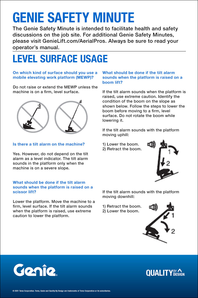 SAFETY MINUTE - Level Surface Usage