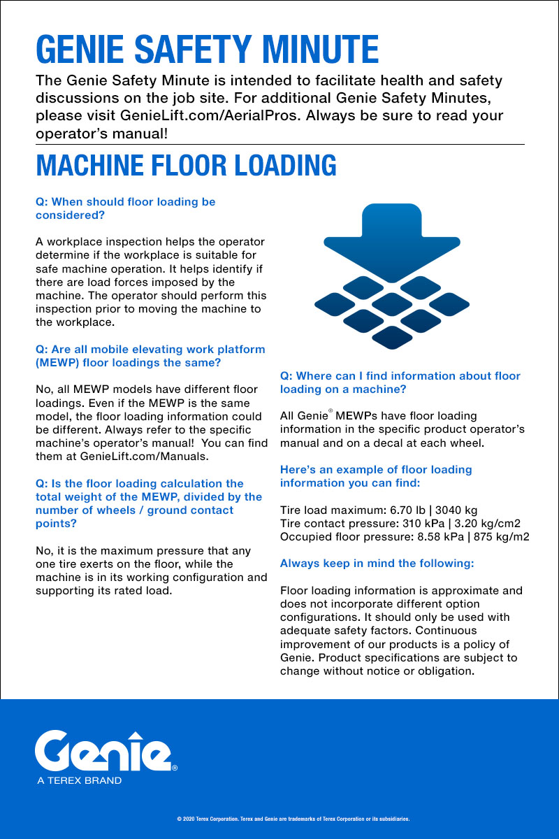 SAFETY MINUTE - Machine Floor Loading