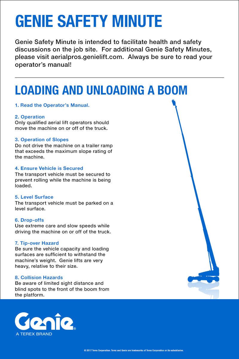Genie Safety Minute: Loading and Unloading a Boom