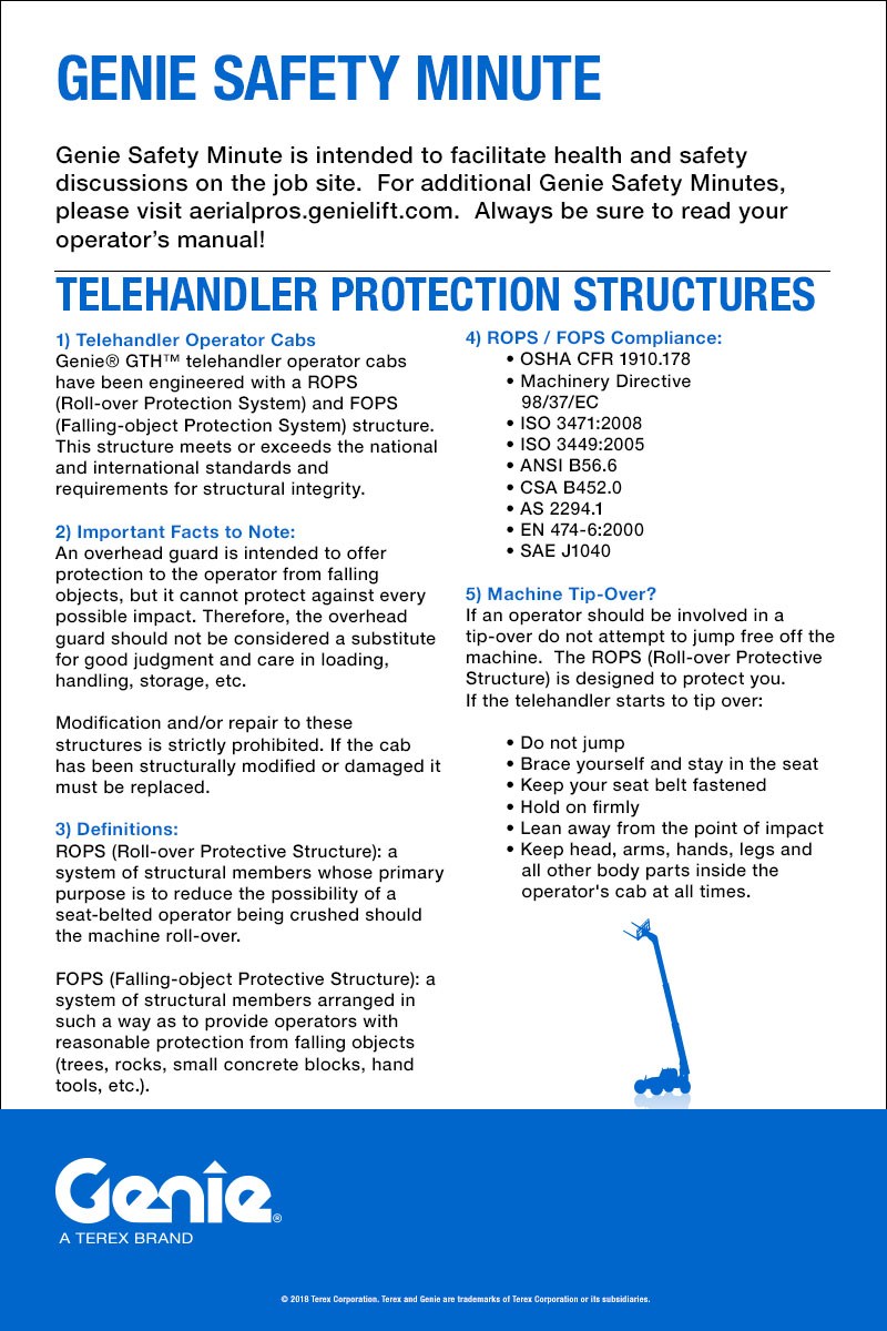Genie Safety Minute: Telehandler Protection Structures