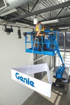 Genie Lift Tools Expo Installer Decor and Signage Task Made Easy