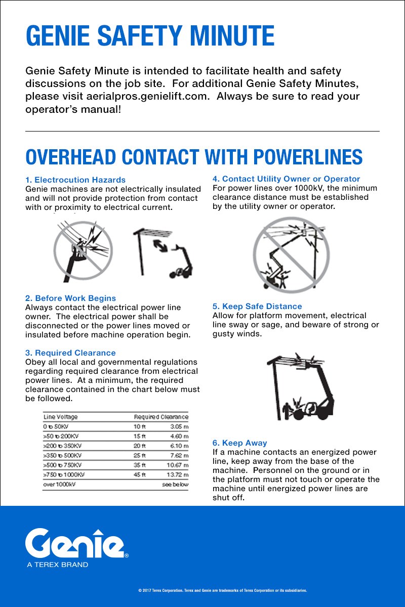 Genie Safety Minute: Overhead Contact with Powerlines